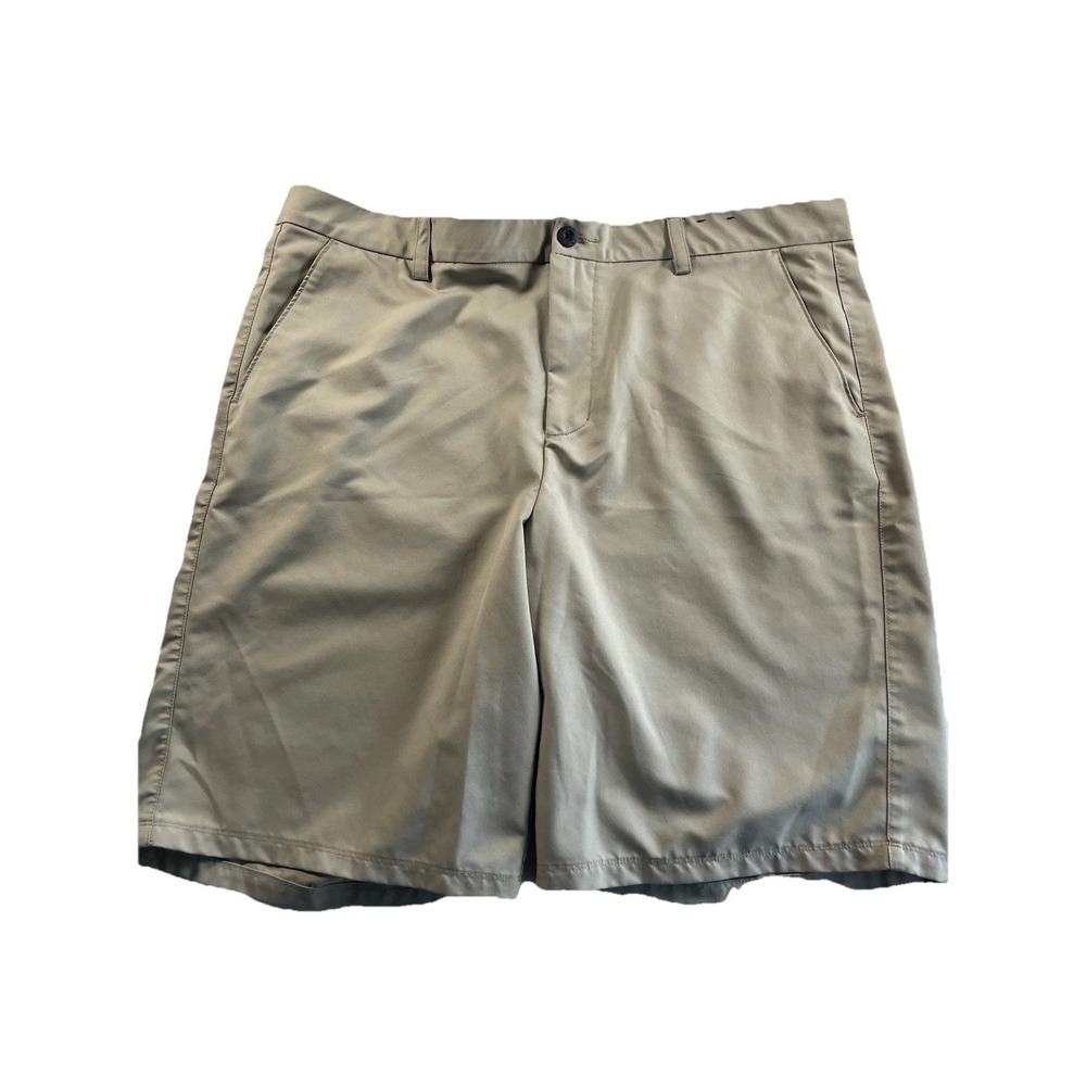 Fila Sport Golf Mens Khaki Tan Performance Shorts Size 40 Flat Front Stretch